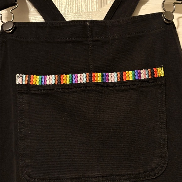 NWT Kohl's Black Overall Shorts with Colorful Stripe in XX-Large - Picture 2 of 12